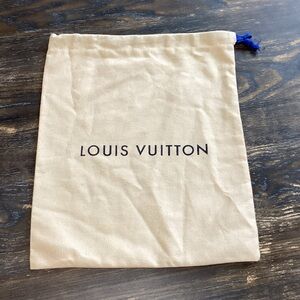 Louis Vuitton Cream Dust Bag with Blue Drawstring